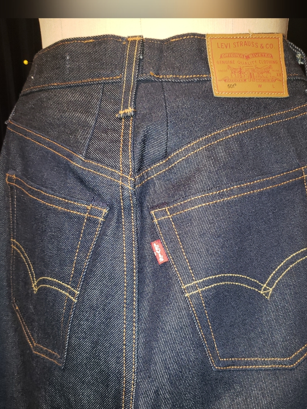 Rare Levis 501  Big 'E' Selverge Blue Denim Button Up 6 Slash Pocket Jeans